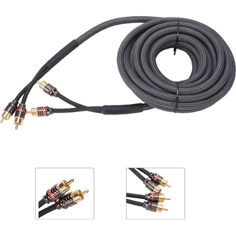 Adaptateur câble audio voiture 4,5 m noir PVC pour amplificateur modification home cinéma (1/5)