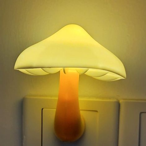 Zweiteilige, sensorgesteuerte LED-Nachtlichter, Wandlampen mit Stecker, geeignet für Schlafzimmer von Erwachsenen und Kindern, warmweißes Licht. (1/3)