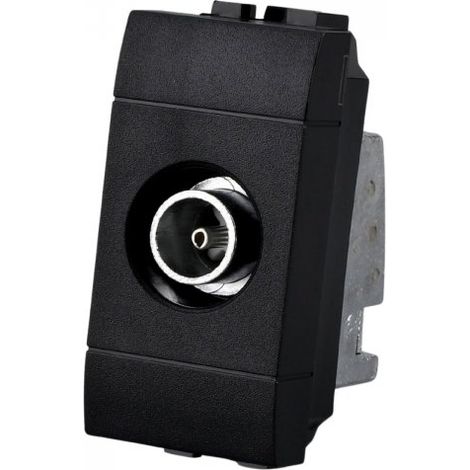 Connettore Presa TV Passante Maschio  MBL Nero 1M Compatibile Bticino Living International BLN2253