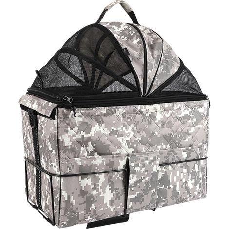 Sacoche arrière de vélo pour animal de compagnie, sac bandoulière portable pour voiture, amovible, gris camouflage (1/5)