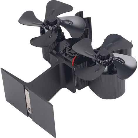 Ventilateur de poêle à bois à 8 pales, alimenté par la chaleur, avec allumage automatique, pour poêle à bois et cheminée. (1/5)