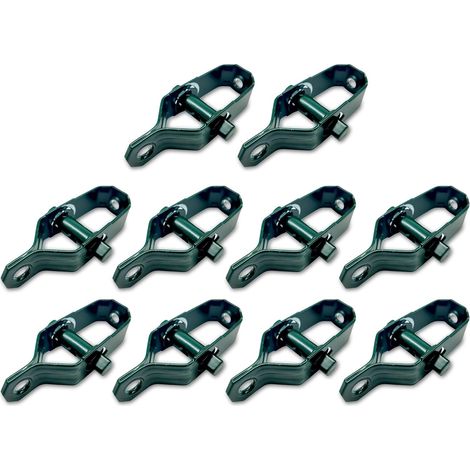 PACK 10 Industrial Tendeur de Cloture en Acier Galvanise Couleur Verte Tendeurs à Fil Barbele pour Grillage, Cable de tension, fil galvanisé, home garden entre autres utilisations. (1/5)