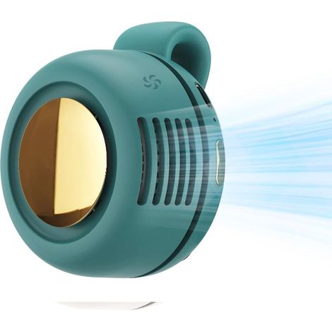Wiederaufladbarer tragbarer Klimaanlagenventilator, 2026 Neuer Mini-Ventilator mit leisem Lauf, ohne Rotorblätter, kleiner Ventilator für Reisen im Freien im Sommer (Grün) (1/5)