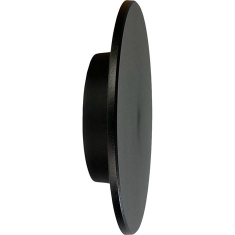 Moderne schwarze Außenwandleuchte, vertikaler Kreis, Ø 12 cm, variable Farbe, LED, 9 W, IP65, DISK, Milagro