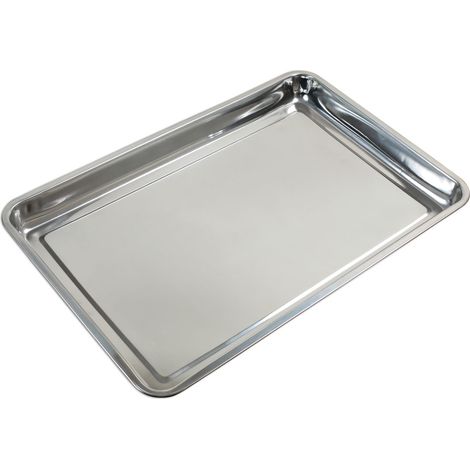 Bgs Technic – Bac de rétention acier inoxydable 60 x 40 cm – Facile à nettoyer – Pour fluides sous véhicules – Dimensions 600 x 400 x 48 mm