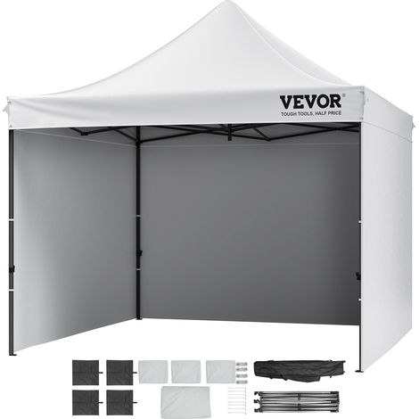 VEVOR Pavillon 304,8x304,8x320cm Gartenzelt 500D PU-Silber-Gewebe Faltpavillon höhenverstellbar inkl. Aufbewahrungstasche Partyzelt 6-8 Personen Pop up Zelt Weiß Gartenpavillon für Campingausflug (1/5)