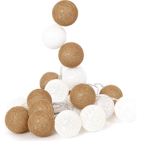 Guirlande lumineuse intérieur 20 boules led blanc et doré (L3m72) (1/4)