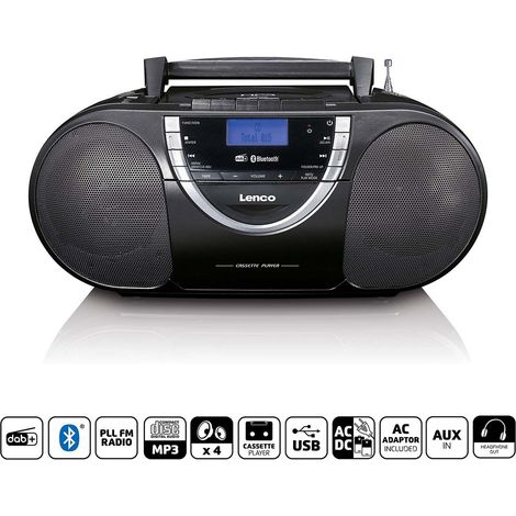 Tragbares dab und ukw radio mit cd kassette und bluetooth schwarz