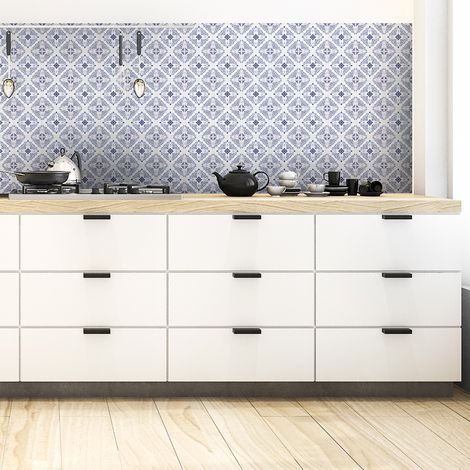 Sticker Mural Carrelage adhésif Cuisine Salle de Bain - 60 STICKERS CARRELAGES DELFT HAMBOURG - 60stickers15x15cm (1/5)