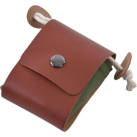 Faltbarer Beutel zum Sammeln von Wildpflanzen, strapazierfähige Pilzsammeltasche aus PU-Leder-Canvas mit Gürtelschlaufe für Wandern und Camping (1/5)