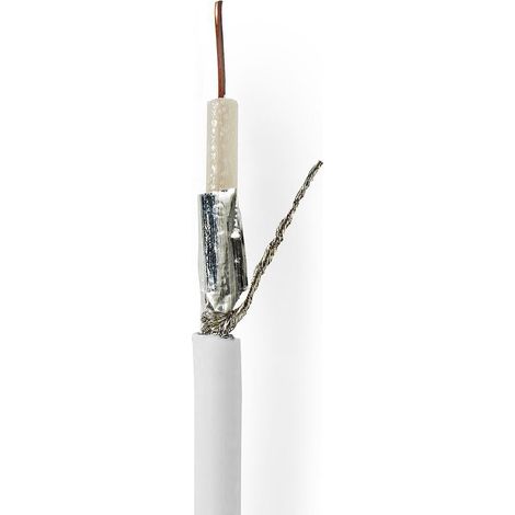 Cavo coassiale bobin koka 799 75 ohm doppia schermatura eca 250 m coax pvc bianco confezione regalo