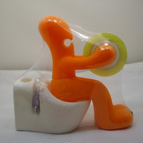 (orange) Fournitures De Bureau - Distributeur De Ruban Amusant - Porte - Accessoires De Bureau Amusant Et Cool Avec Rouleau De Ruban Adhsif, Tromb (1/5)