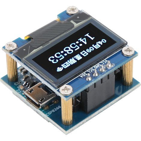 Module Horloge 0.96 pouce OLED Affichage WiFi Carte PCB Micro USB 5V Batterie Bouton 40mAh (1/5)