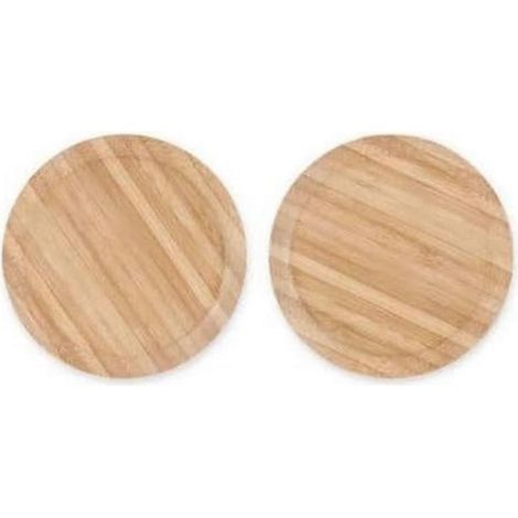 Lot de 2 couvercles en bois pour verres à vin, protégeant ainsi les verres d'eau des insectes et de la poussière. (1/4)