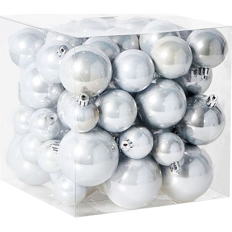 Weihnachtskugel 60er Set TINNSJA Silber