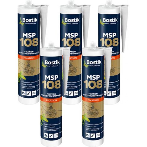Hochleistungs-MS-Polymer-Fixierspachtel 290 ml weiß (5 Stck.) - BOSTIK MSP108