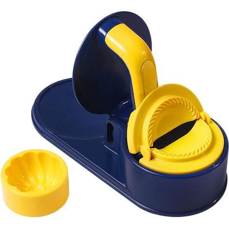Máquina para hacer dumplings - Prensa para masa - Cocina casera - Funcionamiento manual - 20 x 11,5 x 25,5 cm - Azul oscuro (1/5)