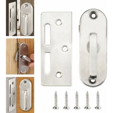 Verrou Porte en Acier Inox Loquet Porte Antirouille Verrou Porte Coulissante à Visser Verrou de Sécurité Fermeture Porte Loquet Verrou Porte Garage pour Porte Grange Sécurité Garage-8531mm-LIAIKI (1/5)