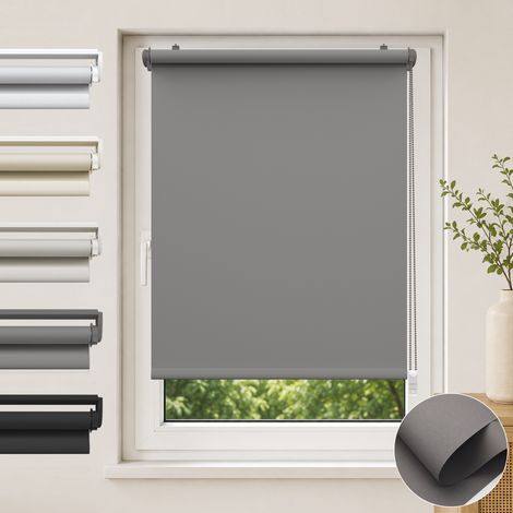 aubor Verdunklungsrollo ohne Bohren Dunkelgrau, B35 × H100 cm (1/5)