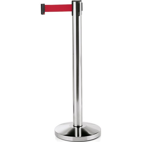 Poteau de barrage en Acier Inoxydable rouge L 2000 mm H 910 mm Ø 320 mm - Lot de 2 - Was Germany
