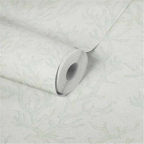 Papier peint fond marin pour salle de bain Tapisserie verte motif corail idéal cuisine Papier peint corail intissé pour couloir (1/5)