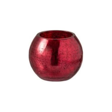 Photophore - - Boule Craquelé - Verre Brillant - Rouge - Small (1/3)