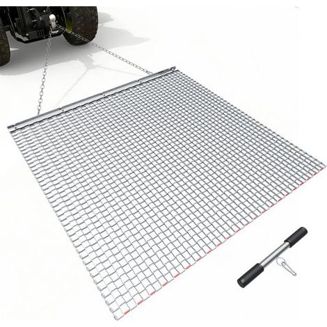 Grada de Arrastre 1220 x 1220 mm, Rastrillo de Arrastre de Acero, Grada Niveladora de Terreno para Vehículos Todoterreno, UTV y Tractores, Ideal para Caminos de Grava, Nivelación de Campos (1/5)