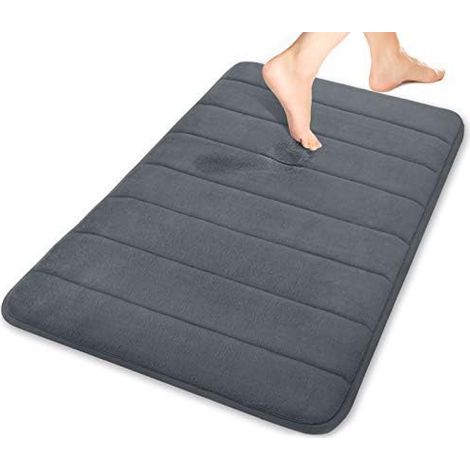 Tapis de bain en mousse à mémoire de forme grand format 50 x 80 cm (Gris foncé)-Fei Yu