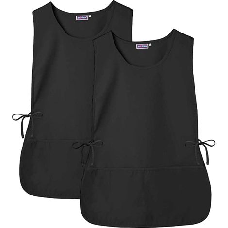 Ensemble gilet et tablier de travail noir (2 pièces)