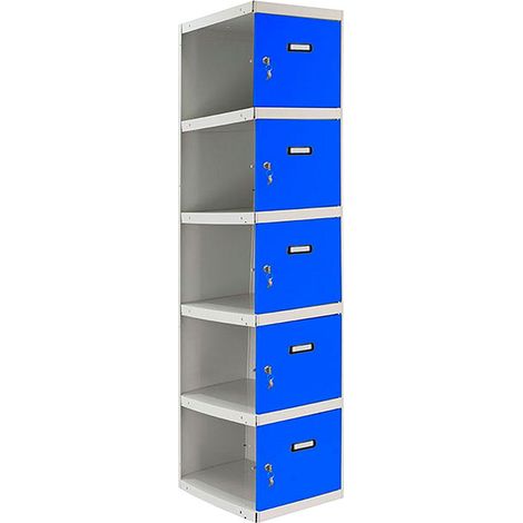Simonrack Armadietto metallico grigio e blu con 5 porte