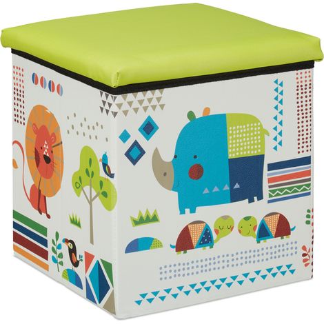 Set di 1 sgabello pouf per bambini mobile contenitore decorativo 31 x 31 x 31 cm in MDF rosa 130009575