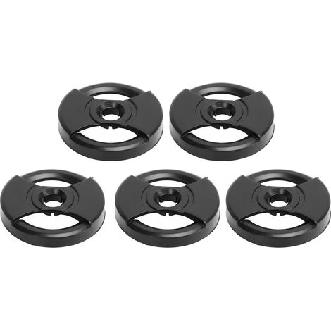 Lot de 5 adaptateurs pour vinyles 45 tours, plastique noir, accessoires de platine et gramophone, diamètre 1L50 (1/5)