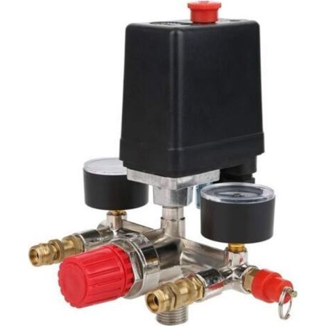 Pressostat Compresseur d'air , Régulateur de collecteur , soupape de commande de pressostat de compresseur d'air 90120PSI (1/4)