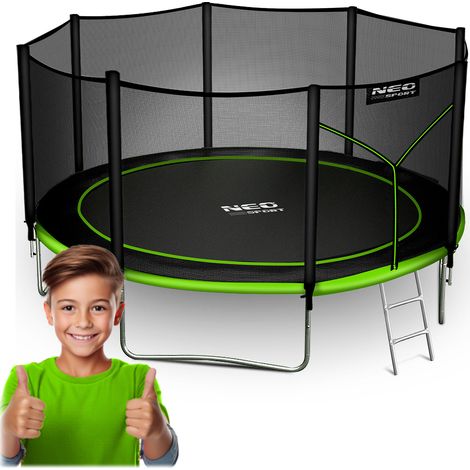 Cama elástica de jardín de 374 cm con red exterior y escalera Neo-Sport (1/5)