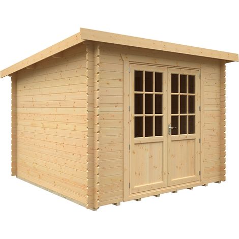 10x10 The Kingsley 28mm Cabin - L295 x W295 x H232.8 cm - Solid Wood/Softwood/Pine - Natural