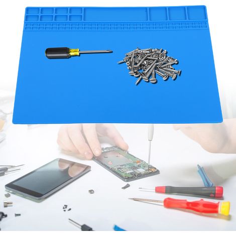 Tapis magnétique en silicone résistant aux hautes températures et isolant thermique, tapis de table antidérapant en silicone, 4053058mm, bleu foncé. (1/5)