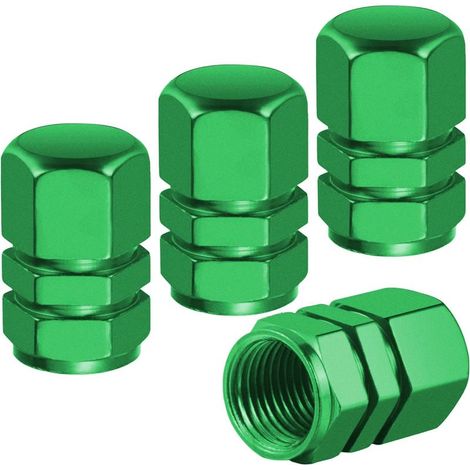 4PCS (Vert) Bouchon Valve Pneu Voiture,Bouchon Pneu Voiture,Bouchon de Valve Voiture,Bouchon Valve Pneu,Valve Pneu Voiture,Bouchon de Valve,Convient à la Plupart des Voitures (1/4)