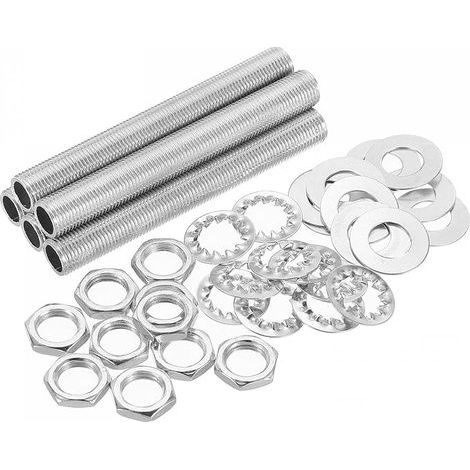 Threaded Rod Hollow 8 cm Notches Nuts Washers 1/8IP (1/5)