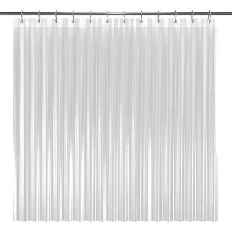Doublure de rideau de douche transparente 180x180 cm – PEVA imperméable, anti-moisissure, lavable, 12 crochets inclus, facile à entretenir (1/5)