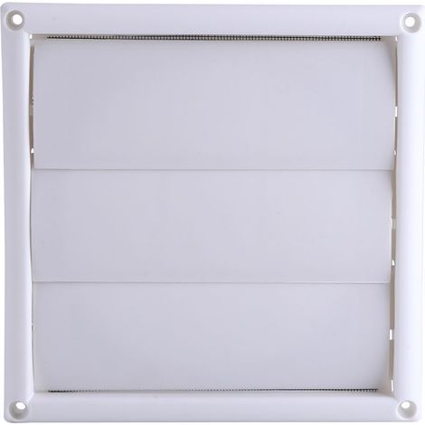 Grille d'aération en plastique 3 volets pour conduit mural, 20x20cm, avec filet de protection - (1/5)