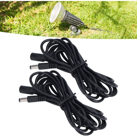Jeffergarden Rallonge LED 2pcs LED Rallonge de Lumière Solaire DC12V 24V 5.5x2.1mm Mâle à Femelle Surveillance Rallonge de Puissance Prise et Rallonges-DOU