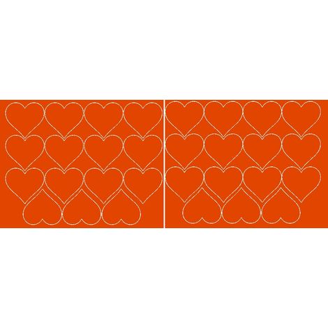 Valentinstag-Herzaufkleber, 6 cm, 30 Stück, orange matt