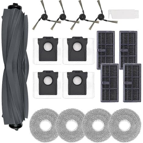 Zubehörset für die Staubsauger Dreame X40 Ultra und L40 Ultra: Hauptseitenbürste, HEPA-Filter und Reinigungstuch.