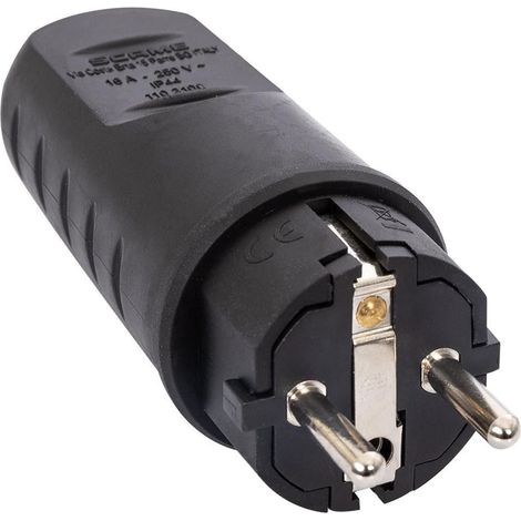 Fiches Mâle Type F-E 2P+T 16A 250V AC 2P + TT (1/4)