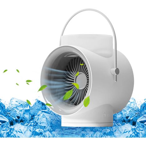 Refroidisseur d'air personnel 350 ml, mini-refroidisseur d'espace avec double brumisation, aromathérapie, 3 vitesses de ventilation, veilleuse, 4000 mAh, ventilateur de bureau pour la maison ou le bur (1/4)