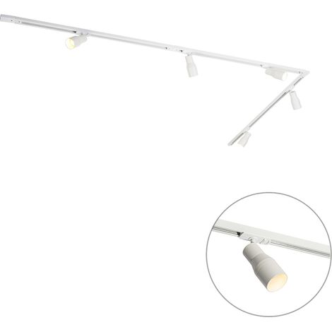 Modern Track Lighting System with 5 Spotlights White 1-Phase - Iconic Kohua
