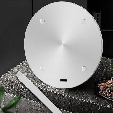 Adaptateur Induction, Plaque pour induction Adaptateur pour Dessous de Plat, Plaques de Cuisson avec Poignée Détachable 28cm (1/4)