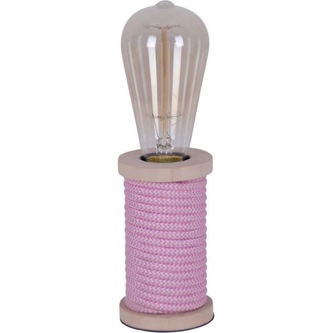 Tischlampe Tischleuchte Wohnzimmerlampe Retro Beistelllampe E27 pink H 12 cm (1/4)