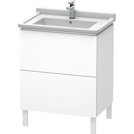 Duravit L-Cube Meuble sous-lavabo vertical, 2 tiroirs, 670mm, pour Starck 3, Coloris: Décor blanc mat - LC660801818 (1/5)