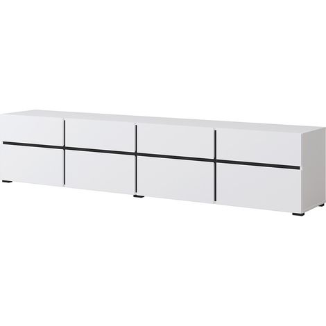 Mobile TV XL colori bianco e nero 225cm collezione HAVANA. Mobile design con 4 porte e 4 cassetti. (1/5)